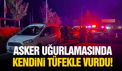 Asker uğurlamasında kendini tüfekle vurdu!