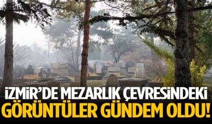 İzmir’de mezarlık çevresindeki görüntüler gündem oldu!