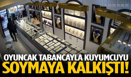 Oyuncak tabancayla kuyumcuyu soymaya kalkıştı!