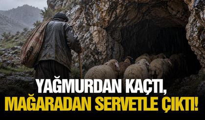 Yağmurdan kaçtı, mağaradan servetle çıktı!