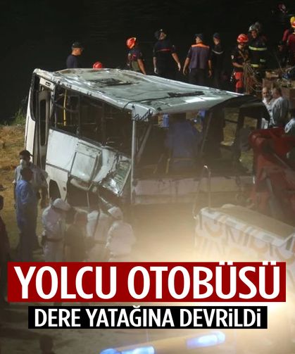 Otobüs dere yatağına devrildi! 18 kişi boğularak can verdi