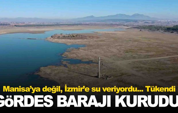 Gördes Barajı tamtakır kuru bakır… Seviye yüzde sıfıra düştü!