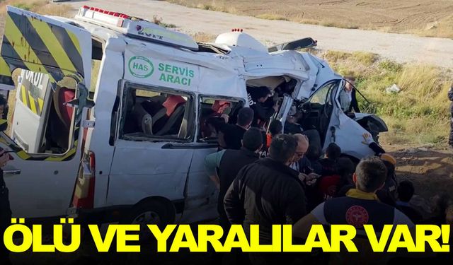 Aksaray’da hayvan yüklü kamyonet servis minibüsü ile çarpıştı