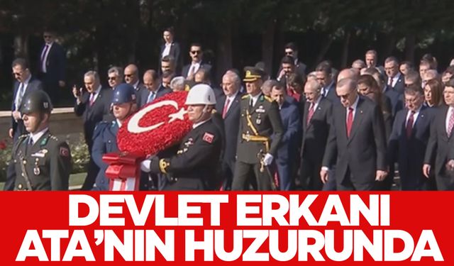 Devlet erkanı cumhuriyetin 100. yılında Ata'nın huzurunda