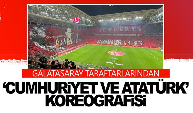 Galatasaray taraftarından Cumhuriyet’in 100. yılına özel koreografi