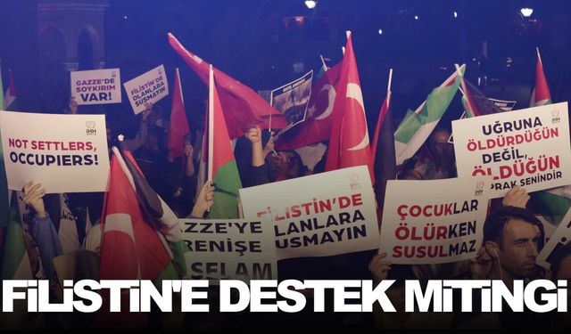 İzmir'de Filistin'e destek mitingi