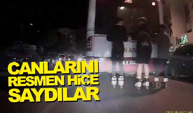 İzmir'de gençlerin tehlikeli yolculuğu kamerada