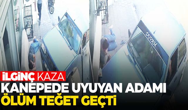 Kanepede uyurken araba çarptı! O anlar kamerada…