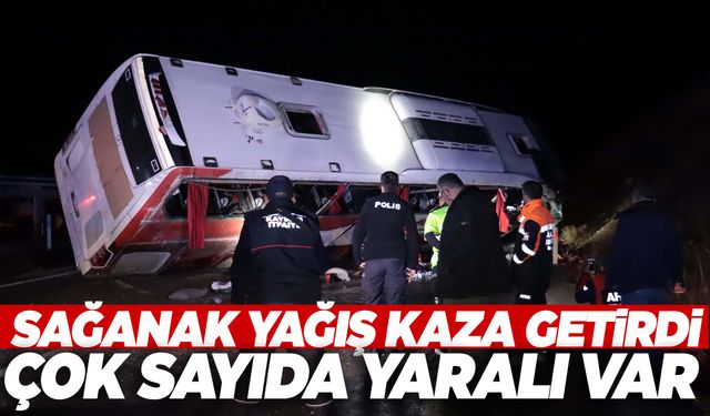 Kayseri'de yolcu otobüsü devrildi!