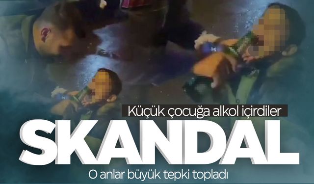 Küçük çocuğa alkol içirip video çektiler