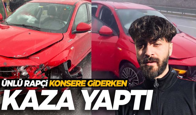 Ünlü rapçi konsere giderken kaza yaptı