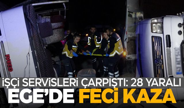 Uşak-Kütahya yolunda iki işçi servisi çarpıştı! 28 yaralı var!