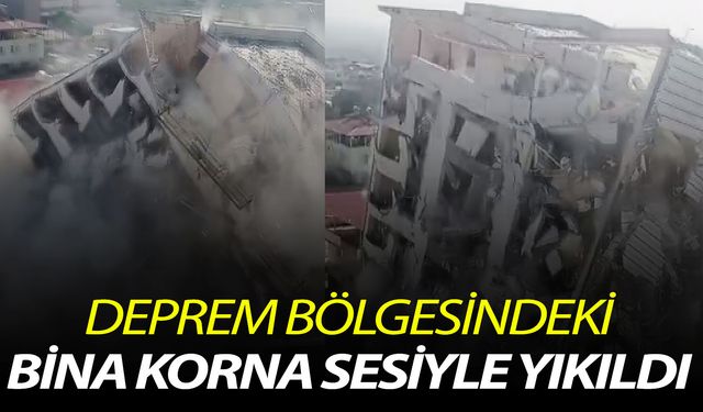 8 katlı bina korna sesiyle yıkıldı o anlar kamerada