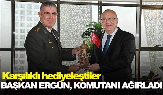 Başkan Ergün, Garnizon Komutanı Alptekin'i ağırladı