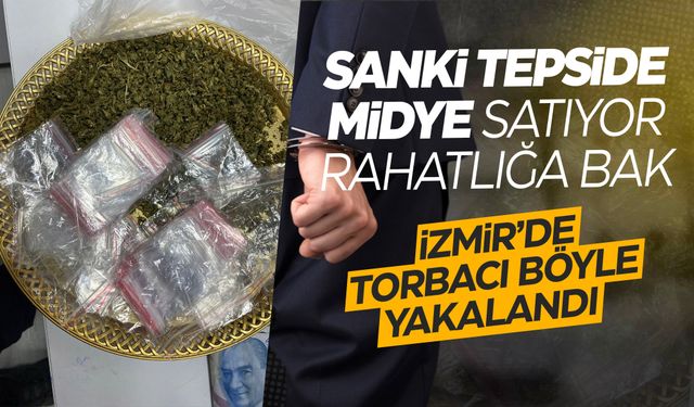 Bu da tepsili torbacı... Polisi görünce koşmaya başladı