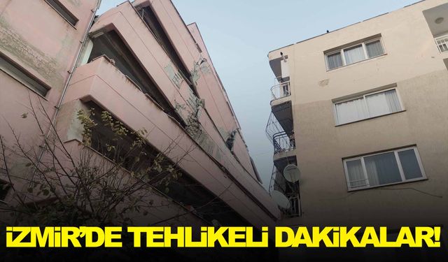 İzmir’de tehlikeli dakikalar! Yıkım esnasında yan yattı