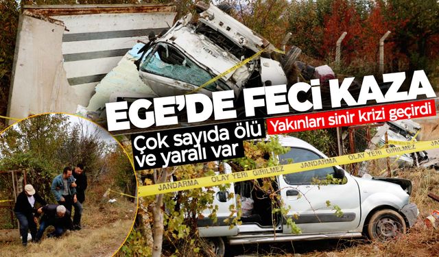 Ege’de feci kaza… Kamyonet ile hafif ticari araç çarpıştı!