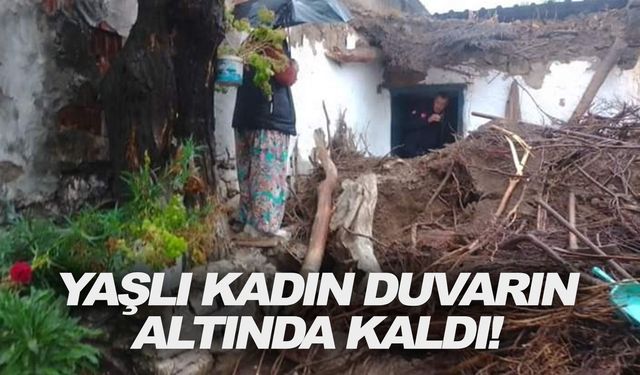 Manisa'da evin duvarı çöktü! 91 yaşındaki kadın enkaz altında kaldı