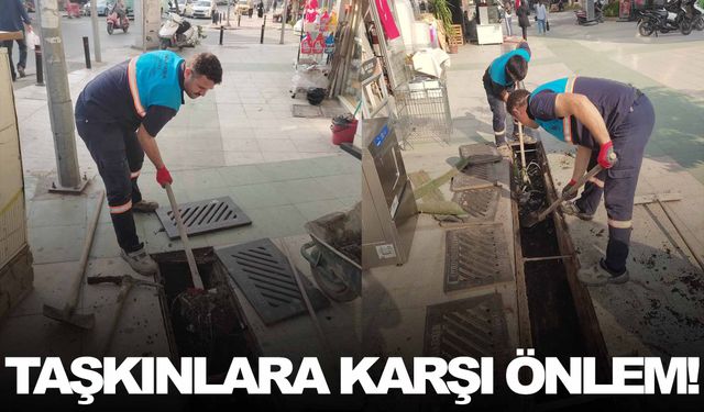 Merkez’deki yağmur suyu ızgaraları temizleniyor