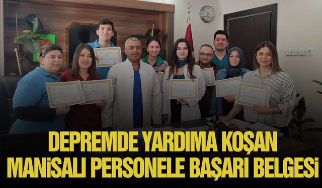 Sarıgöl Devlet Hastanesi personeline başarı belgesi