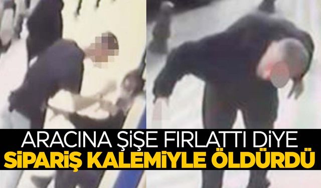 Sipariş kalemiyle akılalmaz cinayet! O anlar saniye saniye kaydedildi