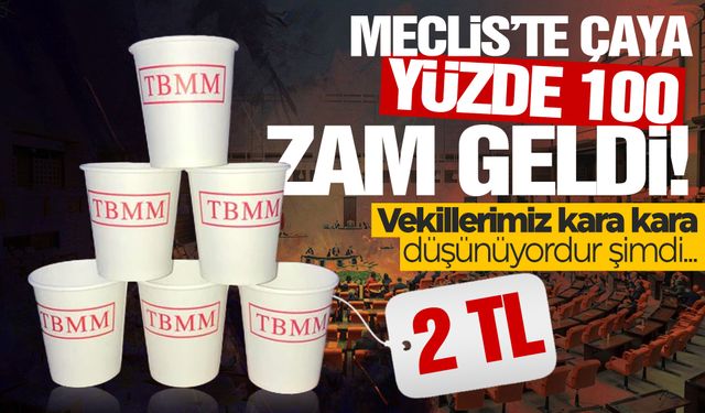 TBMM'de çaya yüzde 100 zam yapıldı! Tamı tamına 2 TL...