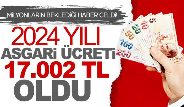 2024 yılı asgari ücret rakamı belli oldu!