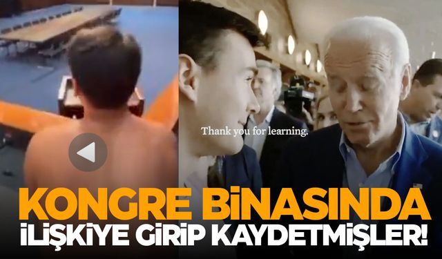 ABD'yi ayağa kaldıran video! Kongre binasında ilişki...