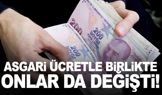 Asgari ücretle birlikte onlar da değişti! İşte kalem kalem değişen ücretler!