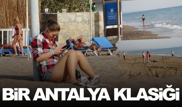 Bir Antalya klasiği! Türkiye donarken onlar denize girdi!