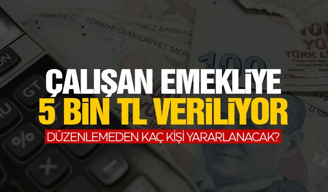 Çalışan emeklilere 5 bin lira ödeme yapılıyor... Kaç kişi yararlanacak?