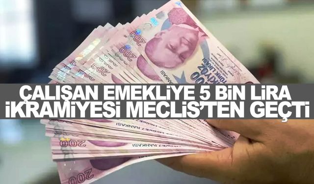 Çalışan emeklilere 5 bin TL ikramiye verilmesi Meclis’ten geçti