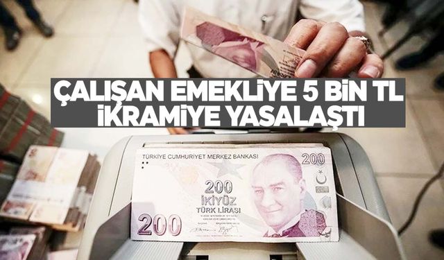 Çalışan emeklilere sevindiren haber! 5 bin lira ikramiye resmen yasalaştı