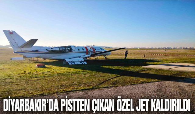 Diyarbakır’da pistten çıkan özel jet kaldırıldı