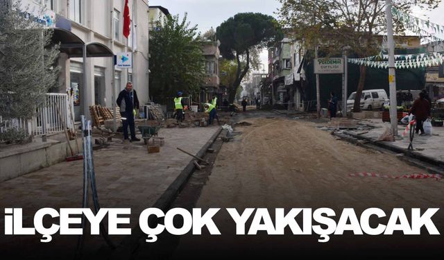 İlçede prestij cadde çalışması hız kazandı!