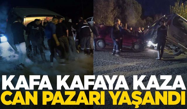 Manisa’da iki otomobil kafa kafaya çarpıştı… Çok sayıda yaralı var!