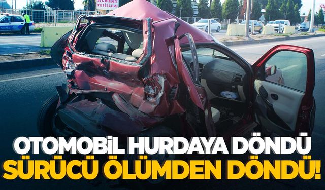 Manisa’da kaza… Otomobil sürücüsü ölümden döndü!