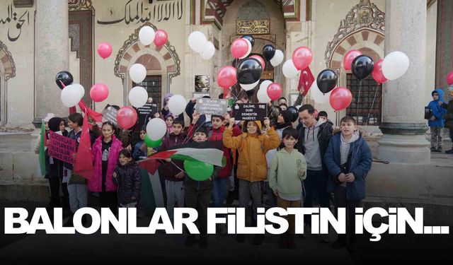 Manisalı çocuklar Filistin’deki katliama ‘Dur’ dedi