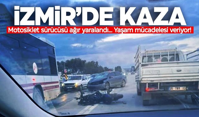 Yolunda giderken kazaya denk gelen motosiklet sürücüsü ağır yaralandı