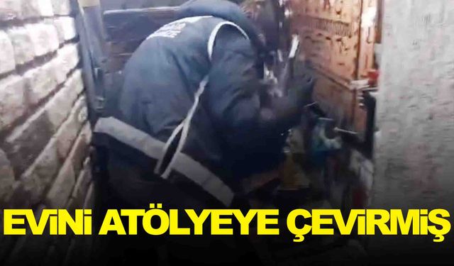 Evini silah imalathanesine çeviren zanlı yakalandı