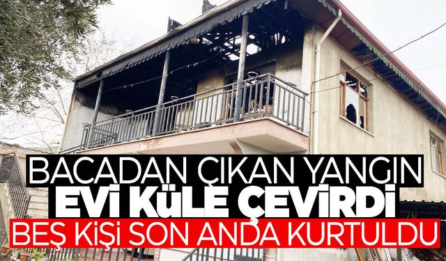 Manisa’da ev alev alev yandı… 5 kişi son anda kurtuldu!