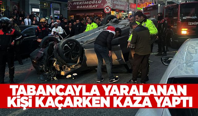 Tabancayla yaralanan kişi kaçarken kaza yaptı!