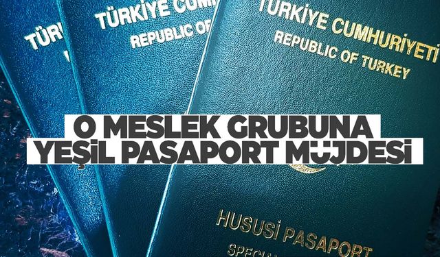 Yeşil pasaport müjdesi! O meslek grubuna geliyor