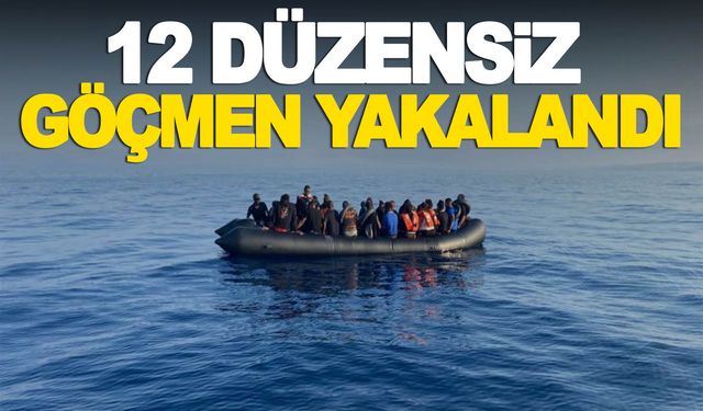 İzmir açıklarında 12 düzensiz göçmen yakalandı