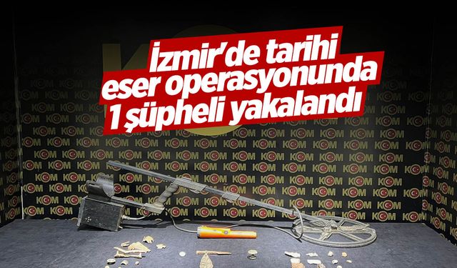 İzmir'de tarihi eser operasyonunda 1 şüpheli yakalandı