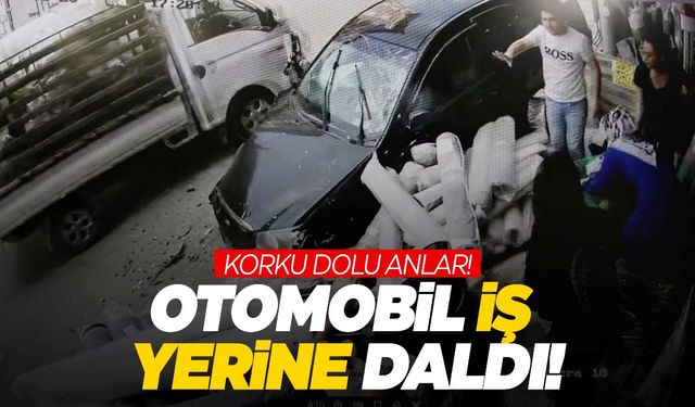 İzmir’de araç iş yerine girdi… Kazada sürücü baygınlık geçirdi!