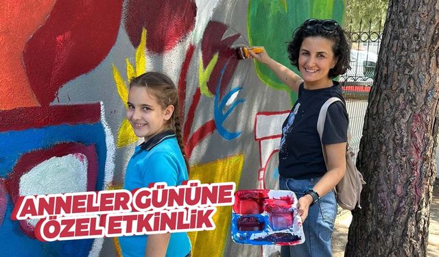 Anneler çocuklarıyla birlikte okulu renklendirdi