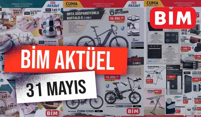 BİM’e Elektrikli Bisiklet Geliyor! BİM 31 Mayıs Aktüel Kataloğu: Karnıyarık Tenceresi, Koltuk Halı Temizleme Makinesi...