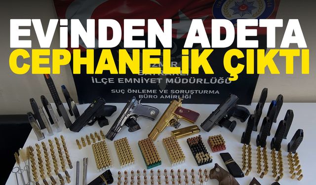 Evinden adeta cephanelik çıktı