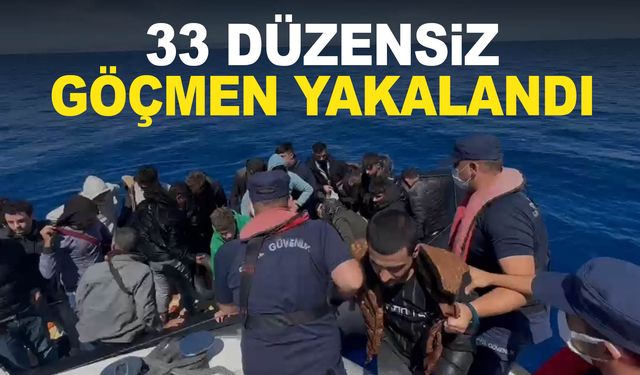 Fethiye açıklarında 33 düzensiz göçmen yakalandı